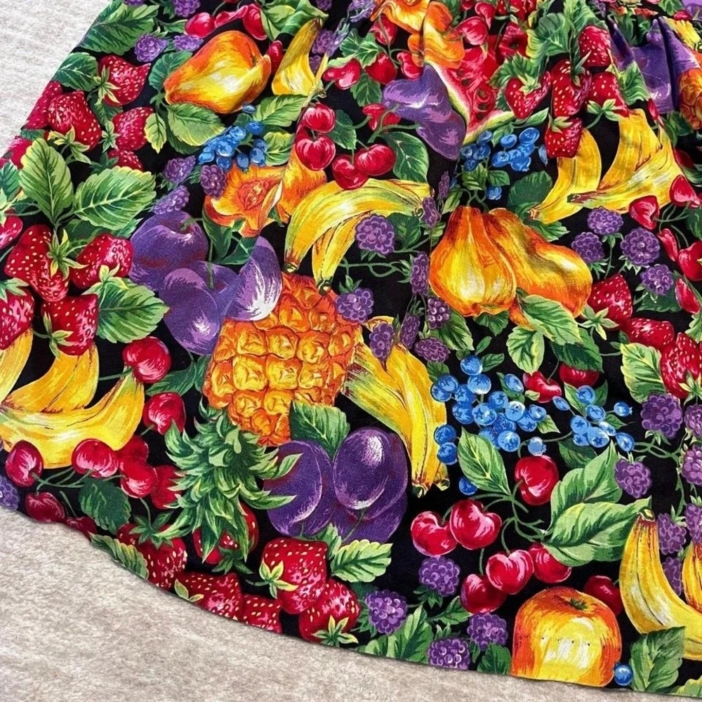 Vintage Sostanza Fruit Print Dress Girls Colorful Sleeveless‎ Pockets size 5